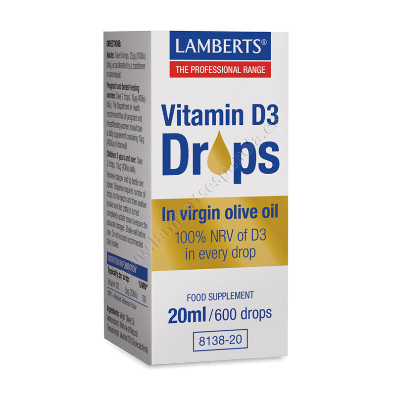 Vitamina D líquida, en gotas como D3 o colecalciferol