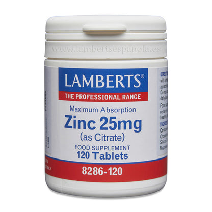 Zinc 25 mg como Citrato con mayor absorción